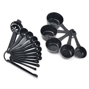 Ensemble de 17 tasses et cuillères à mesurer en plastique Ousine, noir et gris, outils de pâtisserie avec graduations pour la cuisine - Product Image 5