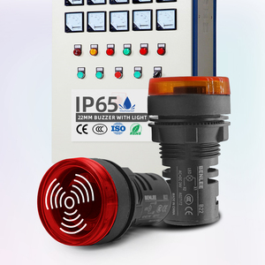 BENLEE 22mm IP65 12V 24V 110V 220V Zumbador DE SEGURIDAD intermitente de plástico <span class=keywords><strong>industrial</strong></span> con lámpara - Product Image 1
