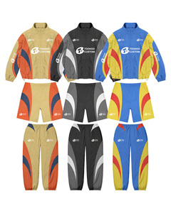 Tùy Chỉnh Quá Khổ Nylon Đồng Bằng Bộ Mùa Thu Quần Áo Cổ Điển Windproof Áo Khoác Nylon Tracksuit Áo Gió Áo Khoác Tracksuit Cho Nam Giới - Product Image 2