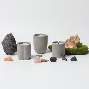 AIKUN Nordic Luxury Einzigartige geprägte runde Sojabohnen wachs Duft Aroma Aroma therapie Duft Soja Wachs Zement Beton Grau Kerze - Product Image 4