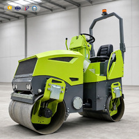 Compacteur vibrant à double tambour, mini-rouleau compresseur routier de 1 tonne, durable, avec moteur Changfa, pour travaux de terrassement, sols et asphalte