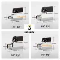 Mini vanne à boisseau sphérique en laiton SS 1/8 "1/4" 3/8 "1/2" BSP fileté mâle à femelle compresseur d'air eau gaz huile vanne d'arrêt laveuse de voiture