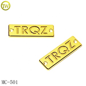 شعار مخصص علامات محفورة على ثقوب الملابس البسيطة البسيطة خياطة ملصقات لوحة معدنية لرباط الرأس - Product Image 4