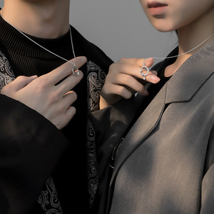 <b>Couple</b> <b>Necklace</b> Fish Life Design Silver Clavicle Chain Valentine's Day Gift Modern Style Animal Zodiac Pendant QLXL-003 - Product Image 3