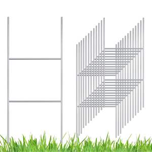 重型17英寸X 7英寸金属H形桩H形框线桩，用于4毫米波纹庭院和草坪标志