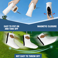 Nouvelle conception de couvre-tête de club de golf, ensemble de couvre-têtes de club de golf en cuir PU imperméable, fermeture magnétique, couvre-tête de putter de golf