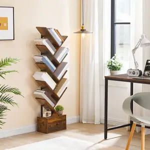 Vente en gros d'étagère en forme d'arbre Branche d'arbre Bibliothèque en bois sur pied étagère d'arbre à livres