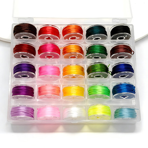 25 Color Boxed Flat Elastic <b>Thread</b> 0.8mm 6m Per Roll For Bracelet Making Spandex <b>Beading</b> Jewelry Findings - Product Image 1