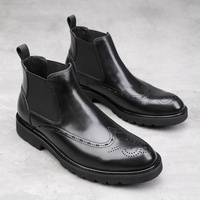 Bottes Chelsea Chukka sur mesure imperméables et antidérapantes pour hommes, dessus en cuir véritable, style rétro, chaussures habillées de luxe à enfiler