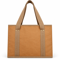 Sac fourre-tout pliable en papier kraft lavable grande capacité avec poignées renforcées pour courses et rangement – Vente en gros