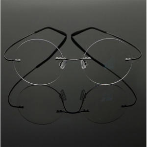 Lunettes de myopie, ultra-légères, à mémoire de forme, titane, sans bords, rondes, verres optiques, pour hommes et femmes - Product Image 6