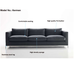 Bequemer Schwarzer Einzel-Wartesessel aus Leder für das Büro - Product Image 3