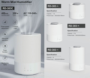 <span class=keywords><strong>Humidificador</strong></span> Ultrasónico de Gran Tamaño con Relleno Superior y Calefacción, 1.5L, 2.5L, 4L, para Habitaciones, con Luz Nocturna de 7 Colores - Product Image 3