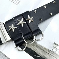 Nouvelle ceinture en cuir PU de haute qualité avec boucle en alliage, style hip-hop, tendance rock star, mode funky, unisexe, cadeau pour homme, largeur 3,8 cm, longueur 105 cm