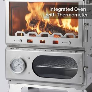 <span class=keywords><strong>Stufa</strong></span> a Legna Portatile in Acciaio Inox con Forno e Termometro, <span class=keywords><strong>Stufa</strong></span> per Riscaldamento da Campeggio - Produttore OEM - Product Image 2