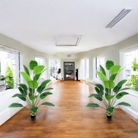 24 buatan 100cm hiasan daun pisang besar simulasi aksen tropis untuk rumah ruang tamu kantor untuk Thanksgiving Halloween