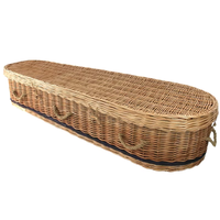 Cercueil en osier de style européen biodégradable et respectueux de l'environnement pour adultes, pour crémation et inhumation, fabriqué en bambou