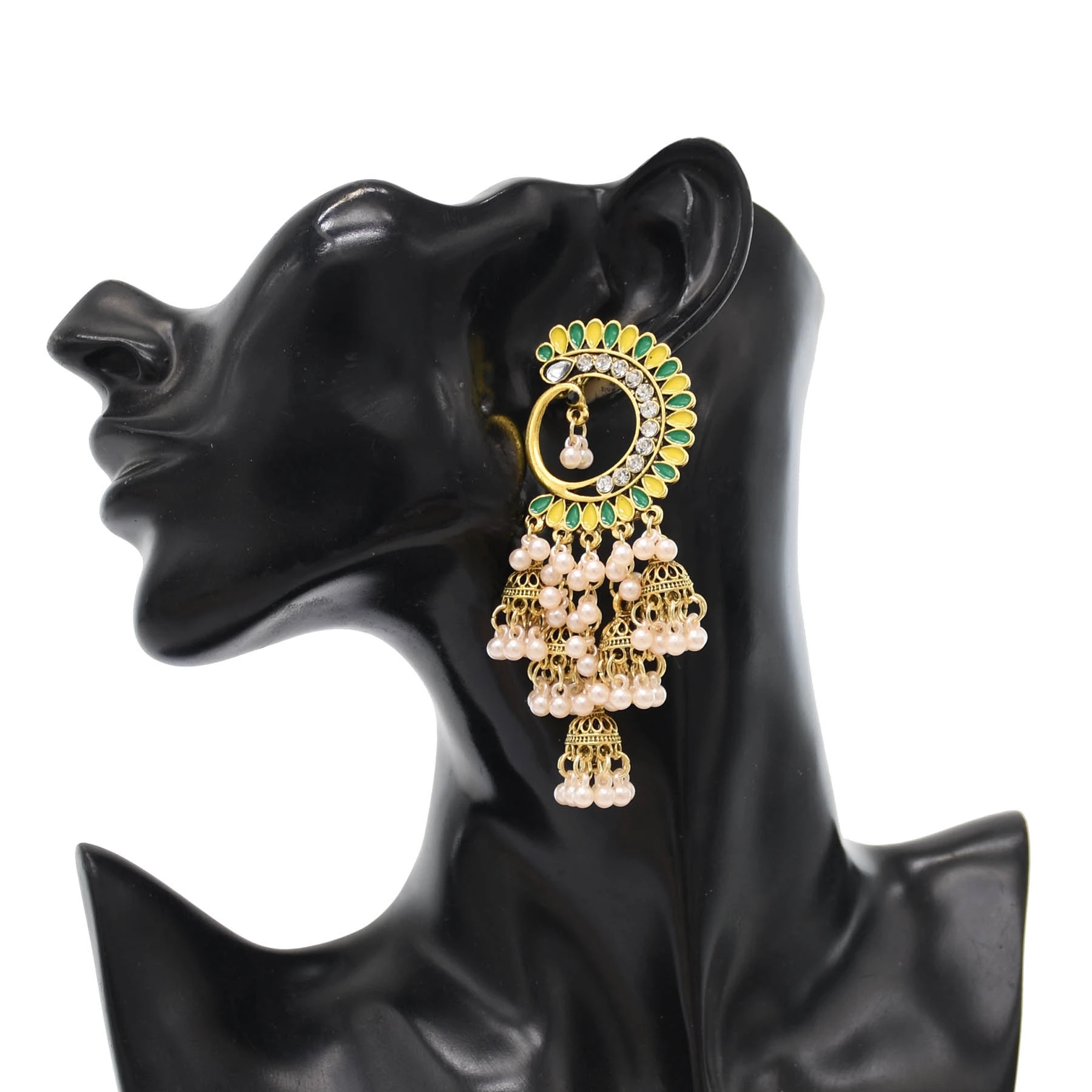 Orecchini Pendenti A Forma Di Pavone Con Strass – Gioielli Bohemien A Frange, Lunghi 8 Cm, Per Donna