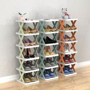 Étagère à chaussures simple et pliable en plastique multi-niveaux, rangement gain de place pour dortoir et salon - Product Image 2