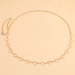 ห่วงโซ่คาดเอวโลหะผสมสังกะสีรูปหัวใจโซ่เดี่ยวสีทองขาว - Product Image 3