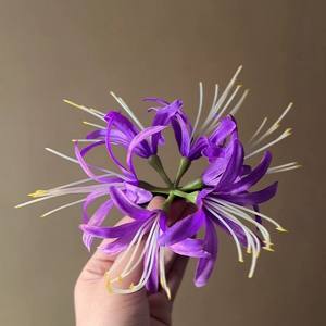 Pince à cheveux fleurie avec peigne, motif Plumeria, en plastique et titane, couleur dégradée, imprimé vintage, durable, haute qualité, pour usage quotidien - Product Image 5