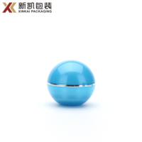Pots de crème cosmétique vides en plastique acrylique bleu en forme de boule murale de luxe 5g 15g 30g 50g 100g