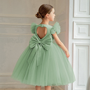 Robe de princesse en tulle et maille pour filles, élégante, pour fête, récital de piano, spectacle, concours, anniversaire, déguisement - Product Image 5