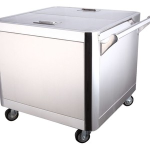 Stainless Steel <b>Flour</b> Cart With Lid And Wheels Large Capacity Kitchen Storage Cart For Home Or Commercial Use - Product Image 1