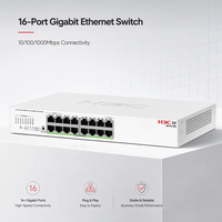 H3C US110-16G Desktop yang dikelola Cloud Switch Ethernet dukungan 16G 336Gbps VLAN untuk SMB