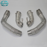 Système d'échappement Rytan en acier inoxydable 304 avec tuyaux droits à commande électronique et collecteur de descente brossé pour BMW M5 F90 4.4T