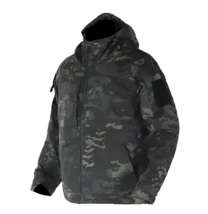DF0316 남성 방수 트렌치 코트 플러시 두꺼운 따뜻한 위장 전술 코트 영사 M65 면 겨울 야외 충전 코트