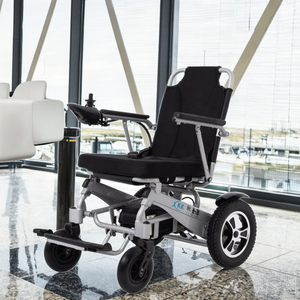 Silla <span class=keywords><strong>de</strong></span> Ruedas Eléctrica Plegable <span class=keywords><strong>de</strong></span> Aleación <span class=keywords><strong>de</strong></span> Aluminio con Cuatro Ruedas Sólidas y Batería Extraíble - Product Image 4