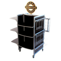 Présentoir de chaussures décontractées pour hommes en MDF 8 couches, léger, avec support métallique thermolaqué pour le commerce de détail
