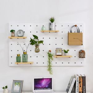 Rak mantel penyimpanan gantung Modular rak papan pasak <span class=keywords><strong>Panel</strong></span> kayu dengan rak kayu apung untuk dinding untuk pengaturan pakaian - Product Image 3