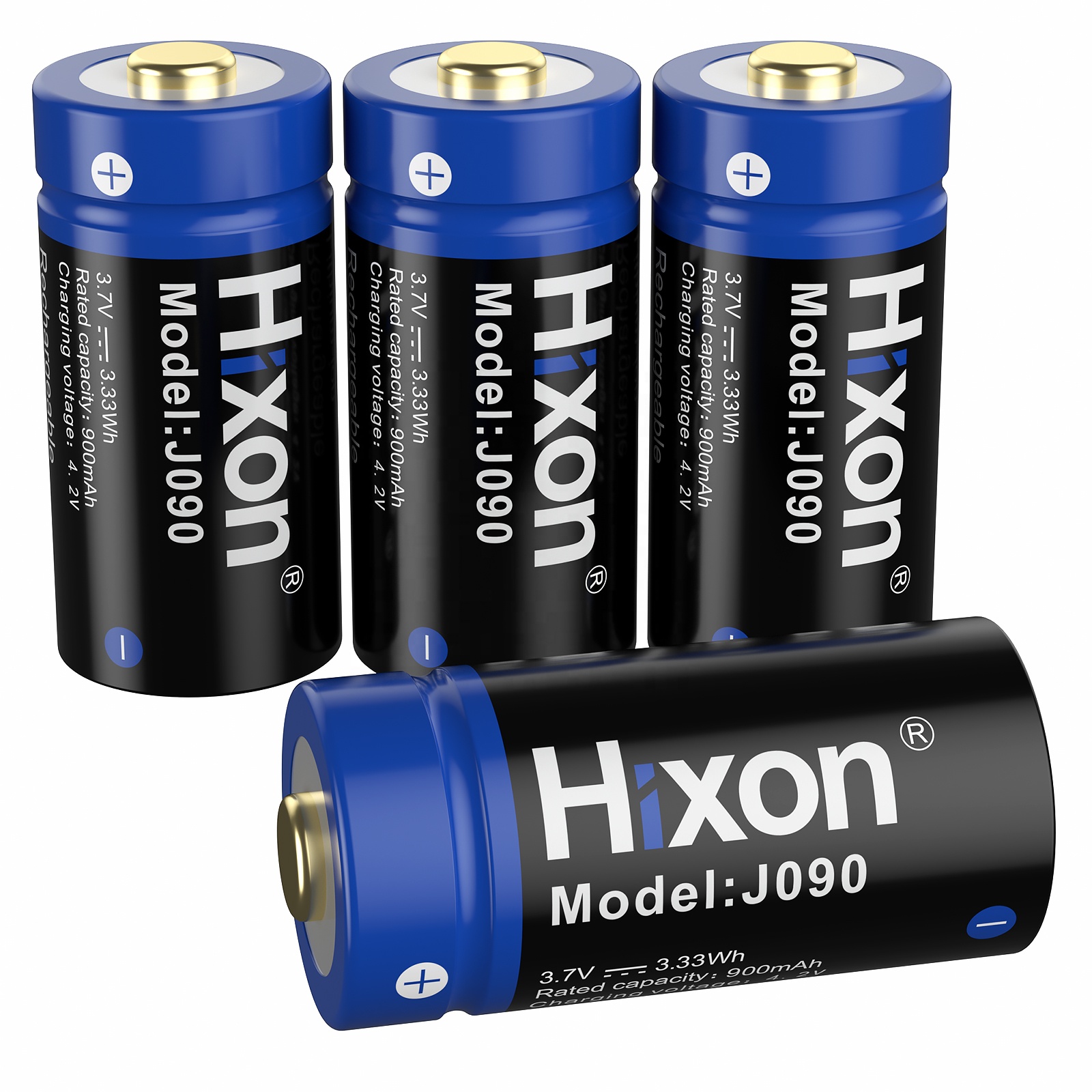 2-Pack 3.7V 650mAh 14430 Rechargeable Batteries - Button Top For Flashlights, Headlamps & Electronics
