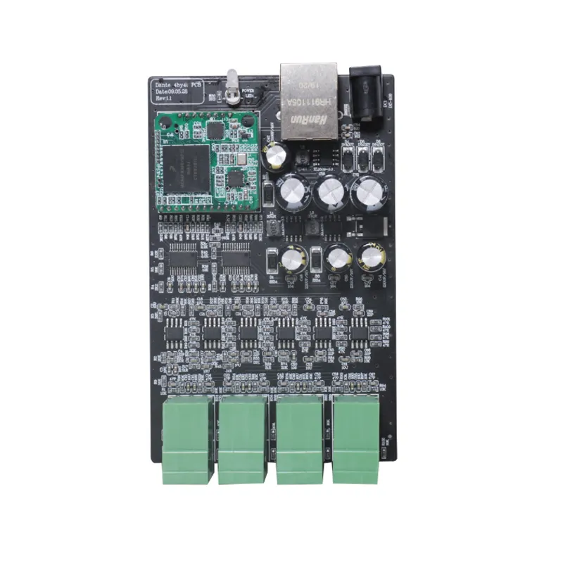 Controlled by Audinate! Dante 4 In 4 Out PCB Board with CAT5/6 connector to link with Dante network Dante 4 PCB