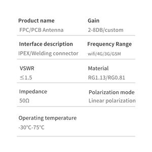 <span class=keywords><strong>Antenne</strong></span> patch WiFi interne UFL 2.4GHz Yunding 5dBi avec 1.5:1 VSWR et puissance 50W - Product Image 3