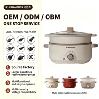 Casserole électrique à double couche de 24 cm de diamètre, 3 L, avec cuiseur vapeur, antiadhésive, multifonctionnelle pour la maison, 110 V