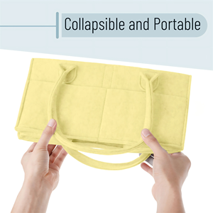 Organizador de Pañales de Fieltro con Diseño de Limón, Contenedor de Almacenamiento para Guardería y Organizador de Coche para Pañales - Product Image 5