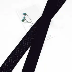 Deepeel WG006 3.8Cm Diy Kledingstuk Accessoires Stretch Zwart Nylon Rubber Singels Siliconen Anti Slip Elastische Band