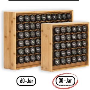 Wooden <b>Bamboo</b> Spice Rack 6 Tier Desktop Organizer For Cosmetic Makeup Storage With 30 Compartment <b>Shelf</b> - Product Image 3