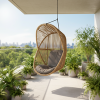Fauteuil suspendu en rotin pour extérieur, chaise œuf moderne avec support, idéal pour patio, fabriqué à Foshan