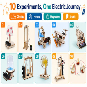 OKYN-Y2108 ชุดของเล่นวิทยาศาสตร์ไฟฟ้าไม้ 10 in 1 ของขวัญ STEM สำหรับเด็ก ขายดี ชุดประกอบ DIY ของเล่นเสริมพัฒนาการยอดนิยมสำหรับวันเกิด - Product Image 4