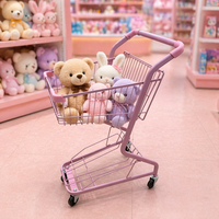 Poussette de poupée avec chariot de courses pour poupées, jouet, chariot de courses rose, rose pastel, rose poupée