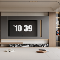 Meuble de salon moderne de luxe en gros, meuble TV, console multimédia, meuble de rangement avec cheminée électrique à LED