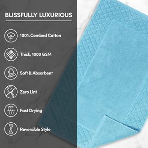 Wholesale 32s/1 100% Cotton Waffle Weave <strong>Bath</strong> <strong>Mat</strong> 350g/400g Anti-Slip Absorbent Pineapple Grid Bathroom Floor <strong>Mat</strong> <strong>Navy</strong> Color - Product Image 5