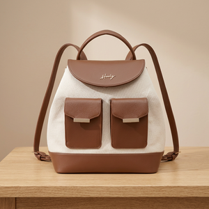 Korean Style Women <b>School</b> <b>Backpack</b> Premium Canvas Waterproof Double Lock Closure Daily Use & Travel - Product Image 3