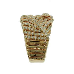 Anillos Chapados en Oro de 18k con Diseño de Joyería Cz para Chicas, Patrón Delicado Calado - Product Image 1