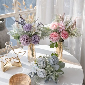 Bouquet de fleurs artificielles Yashu Lulian pour décoration murale CF01407, décoration de mariage et de maison, tissu tissé en plastique - Product Image 1