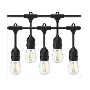 E27 IP65 Étanche Patio Vacances Jardin S14 Edison Ampoule 10m 48ft Festoon Décor LED Extérieure Guirlande Lumineuse